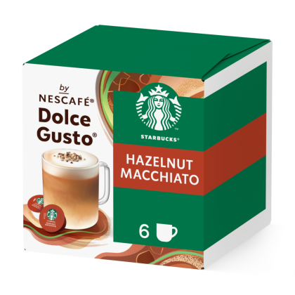 Front view of the Starbucks&reg; Hazelnut Macchiato box