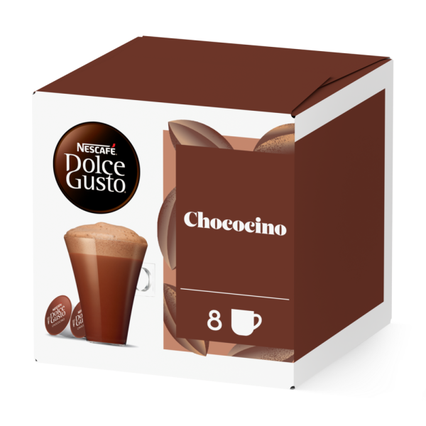 Front view of Chococino (16 pods) box