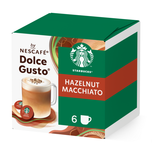 Front view of the Starbucks® Hazelnut Macchiato box