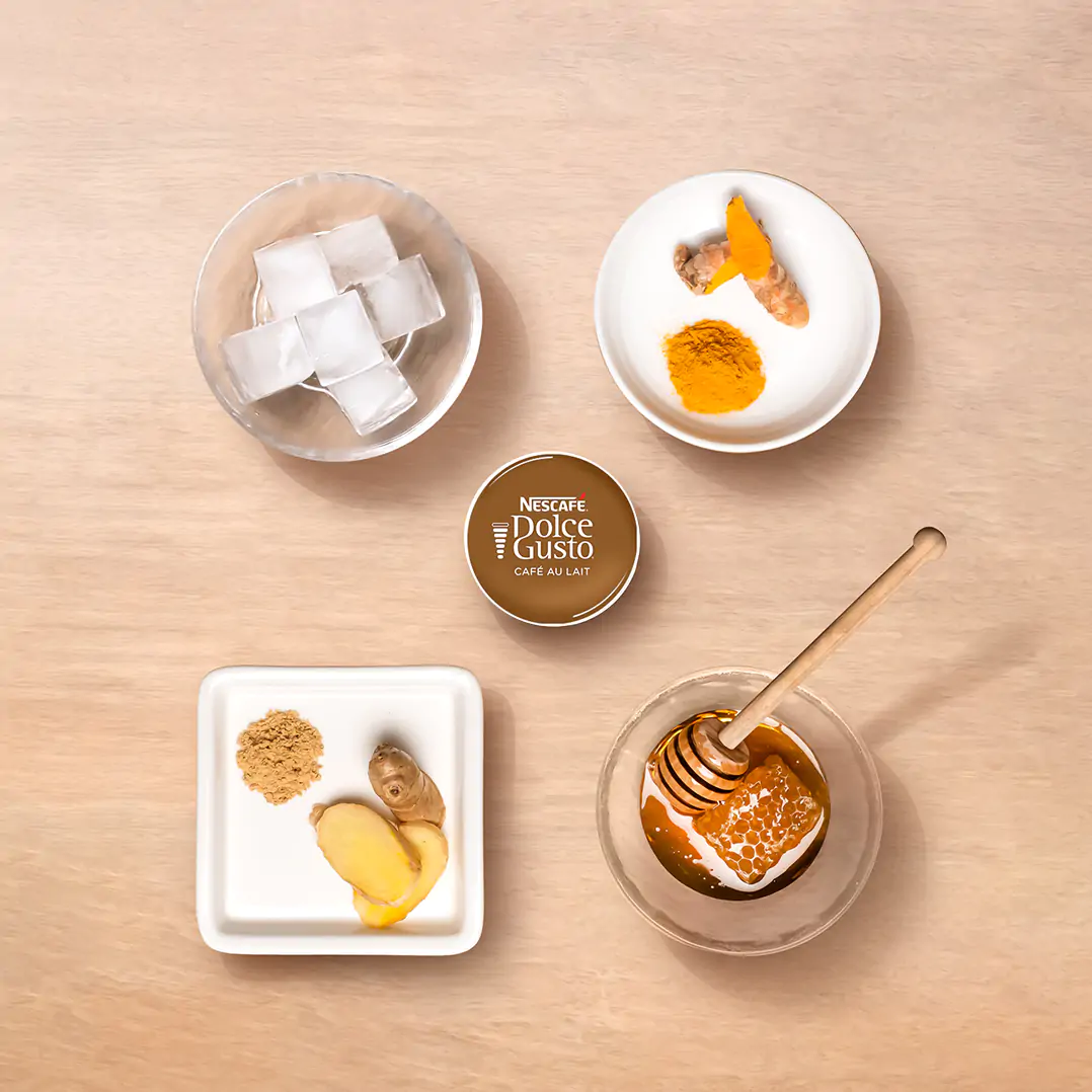 ledeni late pored kapsula za kafu